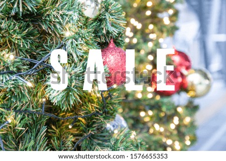 Christmas sale banner. sale text on blur Christmas background.