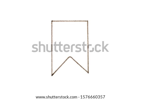 Black handdrawing of ribbon banner on white paper background