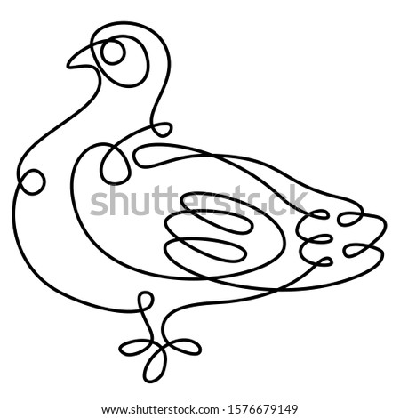 One line beautiful dove outline abstraction minimalistic logo