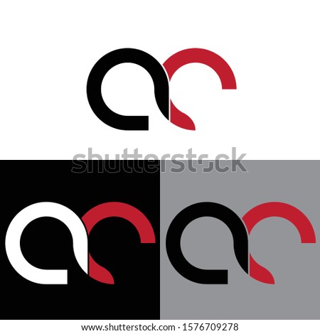 Letter ac linked lowercase logo design template elements. Red letter Isolated on black white grey background. Suitable for business, consulting group company