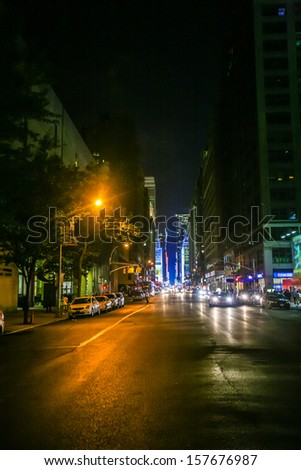 Bright and glowing night streets of New York, Photos from my month tour of America