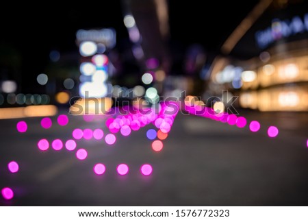Abstract bokeh lighting night in city street background, colorful bokeh light
