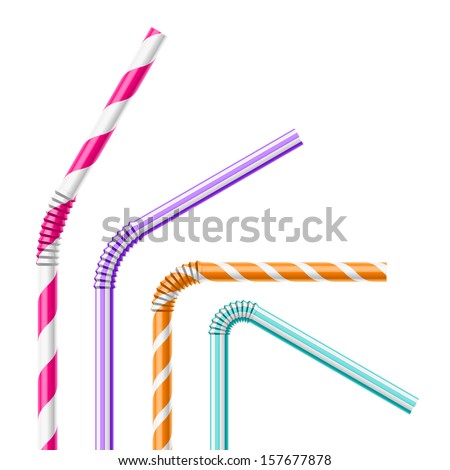 Colorful drinking straws. Vector. Royalty-Free Stock Photo #157677878