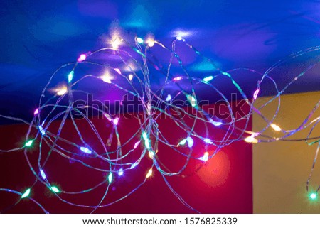 multi-colored Christmas garland. Christmas decorations