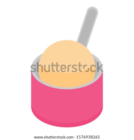 Ice cream cup icon. Isometric of ice cream cup vector icon for web design isolated on white background
