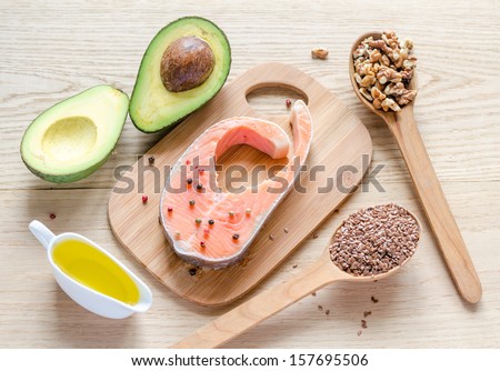 Food with unsaturated fats Royalty-Free Stock Photo #157695506