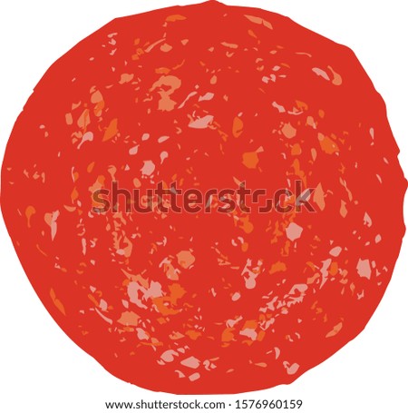 Single Slice of Pepperoni Meat - Illustration Icon Isolated