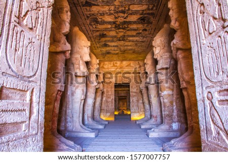 Abu Simbel temple, UNESCO World Heritage site,  Aswan, Egypt Royalty-Free Stock Photo #1577007757