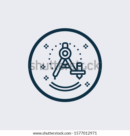 Compass Icon in trendy flat style isolated on grey background. Architecture symbol for your web site design, logo, app, UI. Vector illustration,