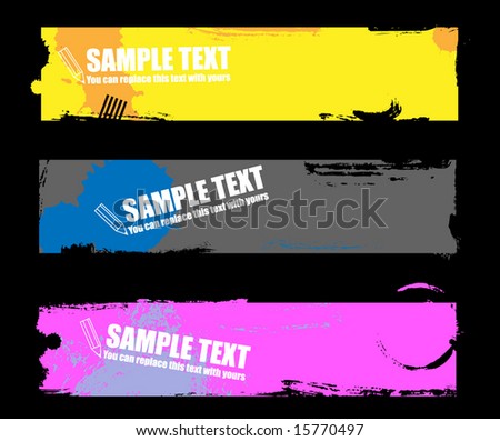 Grungy colored banners ready for your text