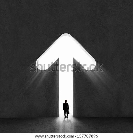 Image of businessman silhouette standing with back Royalty-Free Stock Photo #157707896