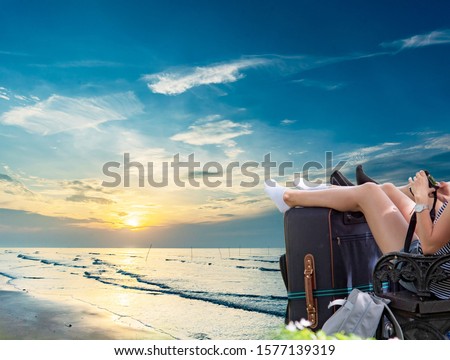 Legs sticking on a chair, tourists, rest day, nature