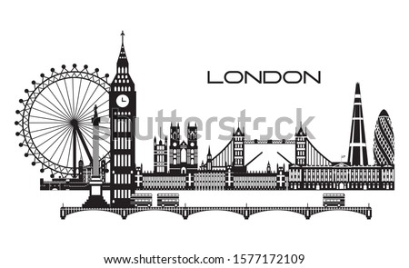 England London city line art vector… Stock Photo 384032158 - Avopix.com