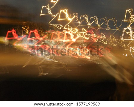 Abstract Exposure City Lights Driving at Night