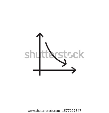 Decrease diagram line icon. Falling graph arrow linear style sign for mobile concept and web design.