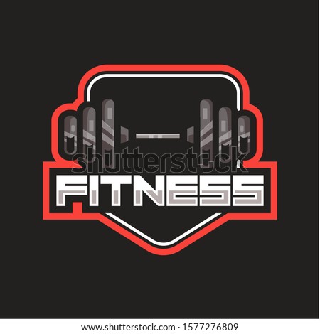 Fitness and Bodybuilding Logo design inspiration Vector sport emblem on dark background