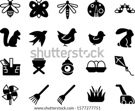 Spring icon set v2 - insect, animal, picnic, garden