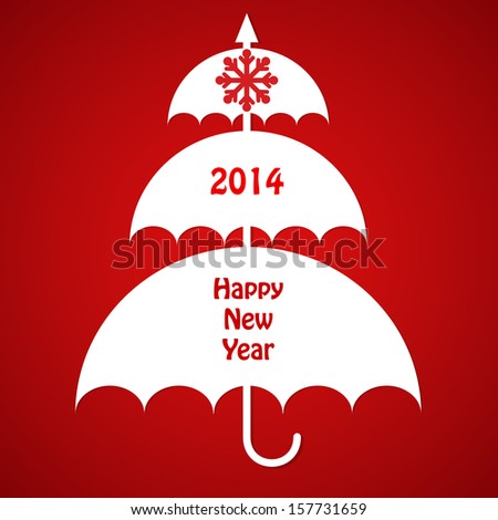 Christmas Card with Umbrellas