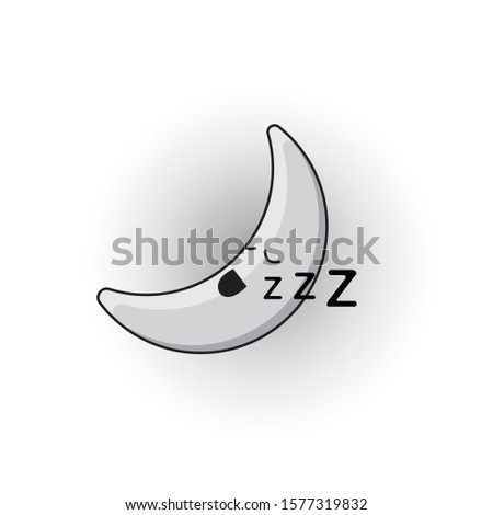 moon sleep character vector design