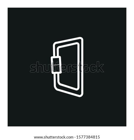 climbing carabiner vector icon formed with simple shapes