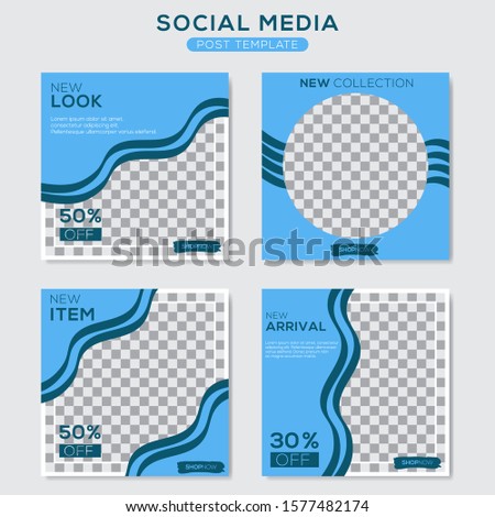 Set modern square editable banner template. Minimalist design. Suitable for social media post and web. Vector illustration with photo college.
