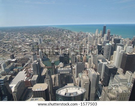 northern view of chicago from the sears tower