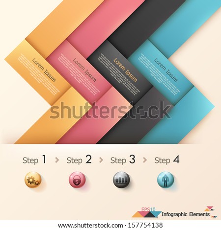 Modern infographics options banner with woven paper sheets. Vector. Can be used for web design and  workflow layout