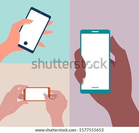 mobile phone in hand illustration background mockup