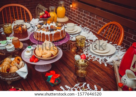 delicious and cozy christmas breakfast table