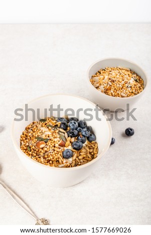 New vegan healthy snack from quinoa granola, this is nutritionally enhanced quinoa based breakfast alternative, free from gluten, grains, dairy and refined sugar