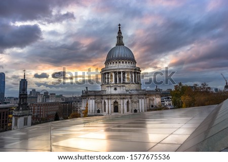 Saint Paul's Cathedral in London at sunset
