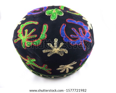 Uzbekistan hat, suzani hat, Ethnic cap, man, skullcap, Royalty-Free Stock Photo #1577721982