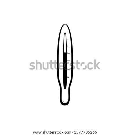 thermometer doodle icon vector hand drawing 
