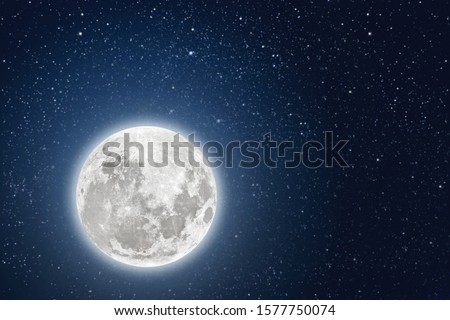 backgrounds night sky with stars and moon and clouds. Elements of this image furnished by NASA