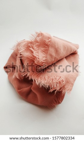 Pink Scarf isolated on white background, scarf top view