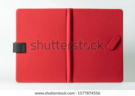 Close up empty cover books mockup on white background