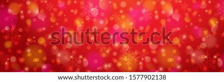 Red Christmas banner with snowflakes. Merry Christmas and Happy New Year greeting banner. Horizontal new year background, headers, posters, cards, website.Vector illustration