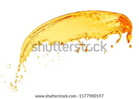 orange juice splash on white background