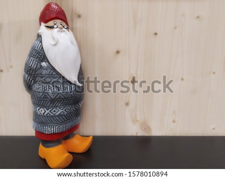 Santa Claus figure background. Thanksgiving Day. Christmas and New Year in December
