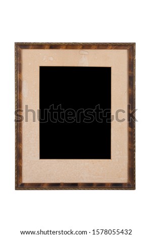old wooden frame isolated on white