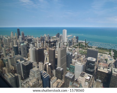View of Chicago from sears tower east