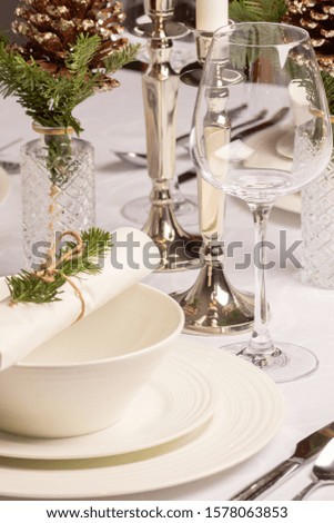 Christmas decoration of the table