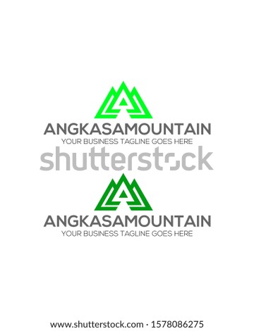 Mountain with Letter A Modern Logo