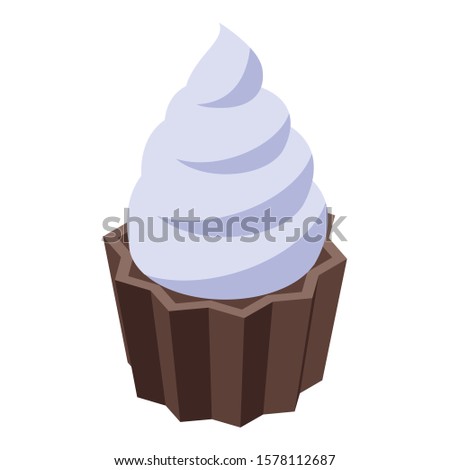 Cream cupcake icon. Isometric of cream cupcake vector icon for web design isolated on white background