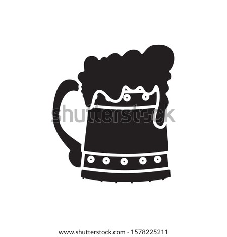 Beer mug design, Pub alcohol bar brewery drink ale and lager theme Vector illustration