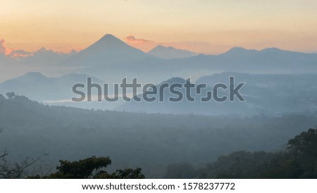 Mountains landscape in Guatemala, picture taken at sunset
