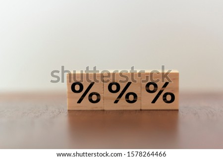 Percentage Sign on wooden cubes