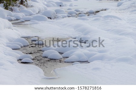 Winter River in Hope Valley in the Sierra Nevada