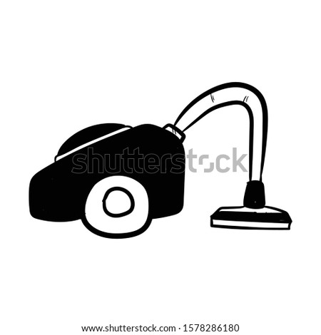 vacuum cleaner doodle icon vector hand drawing 