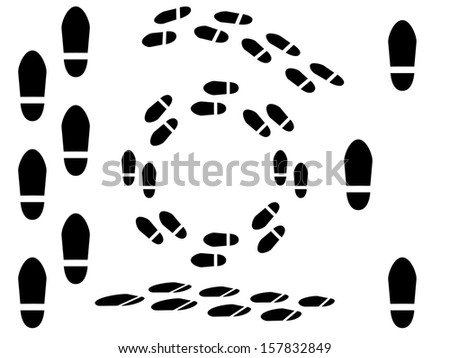 Foot prints illustrated on white